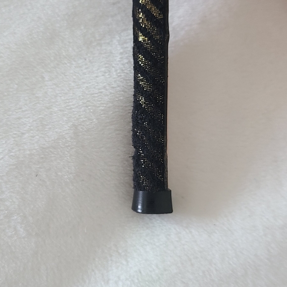 EUC! Gianvito Rossi Black Suede/Gold Metallic Striped Plexi Pumps! - Picture 11 of 12